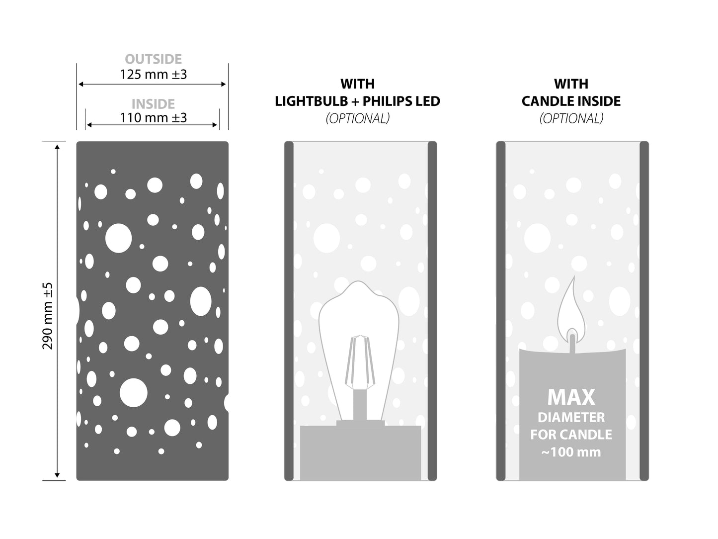 Mēness gaismas laterna - baltā māla svečturis