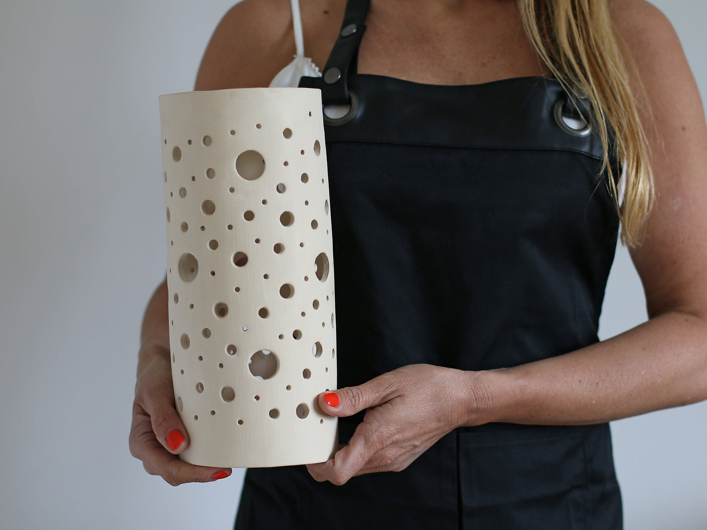 Mēness gaismas laterna - baltā māla svečturis