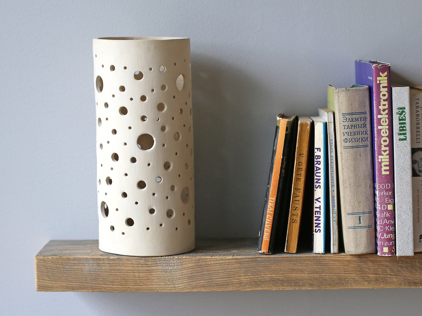 Mēness gaismas laterna - baltā māla svečturis