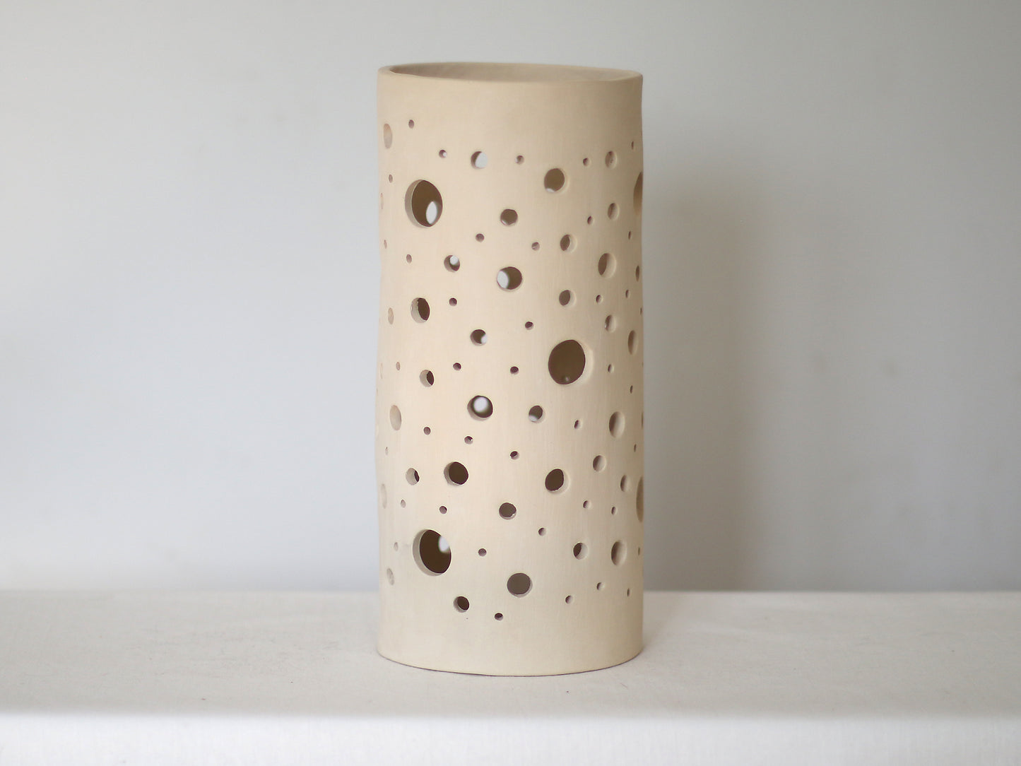 Mēness gaismas laterna - baltā māla svečturis