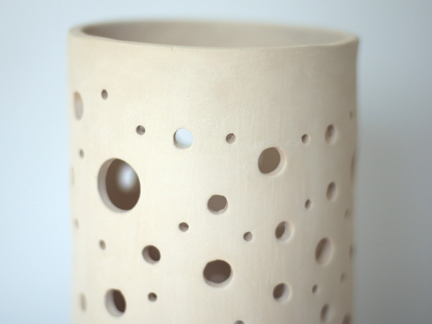 Mēness gaismas laterna - baltā māla svečturis