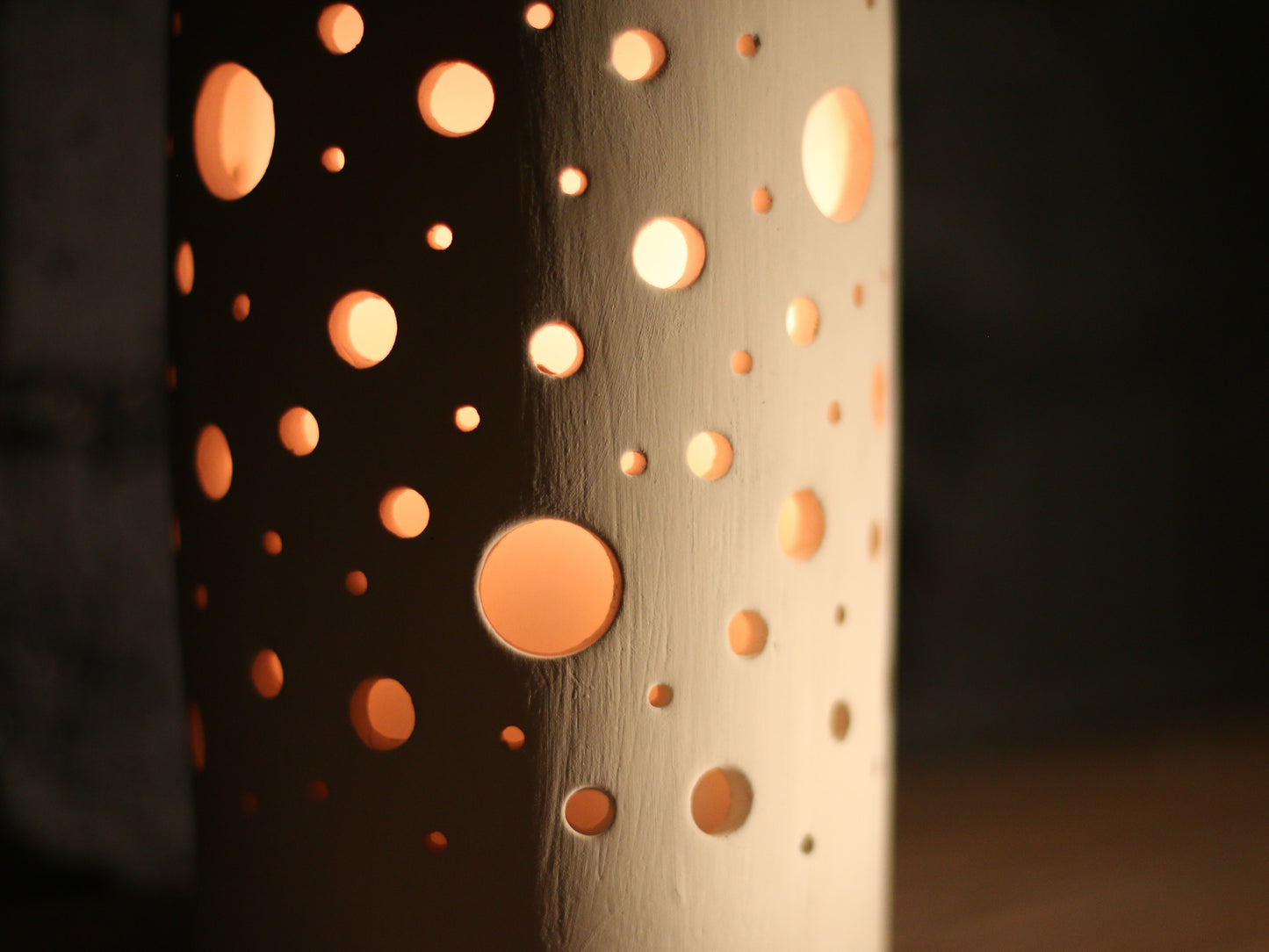 Mēness gaismas laterna - baltā māla svečturis