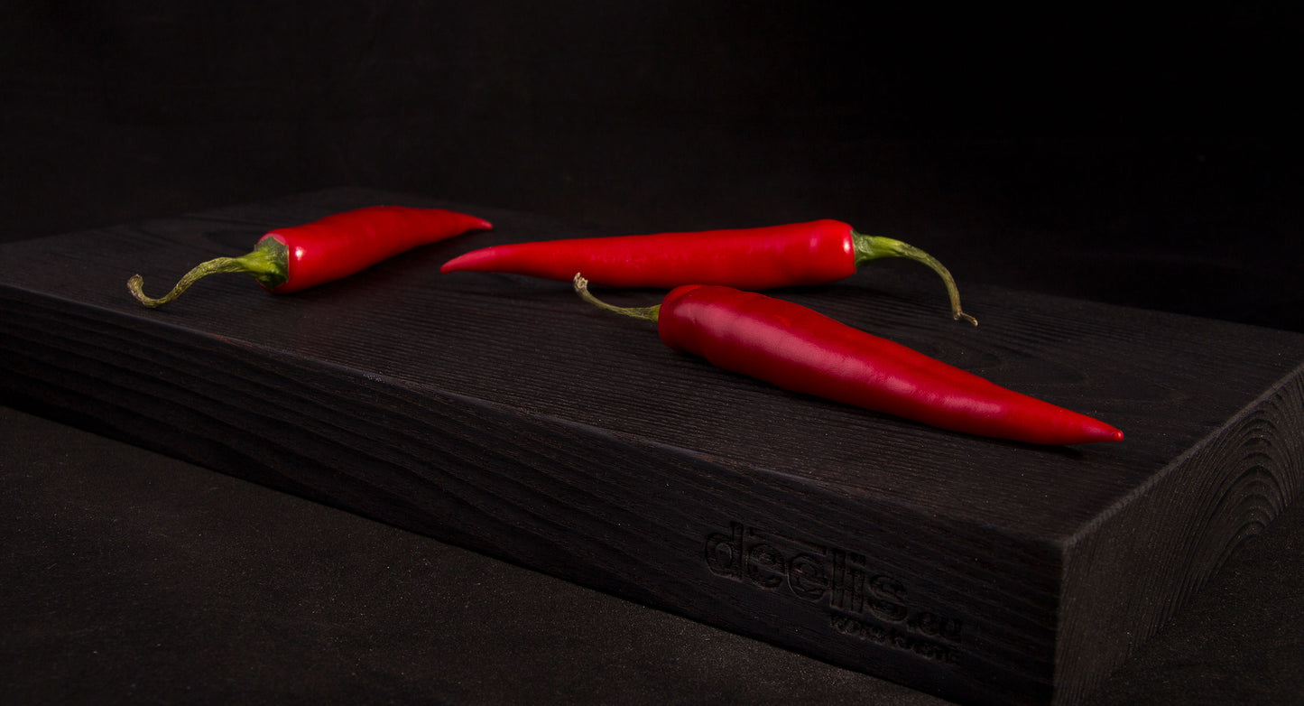 Ozolkoka servēšanas dēlis - apdzedzināts ogļu menlā tonī