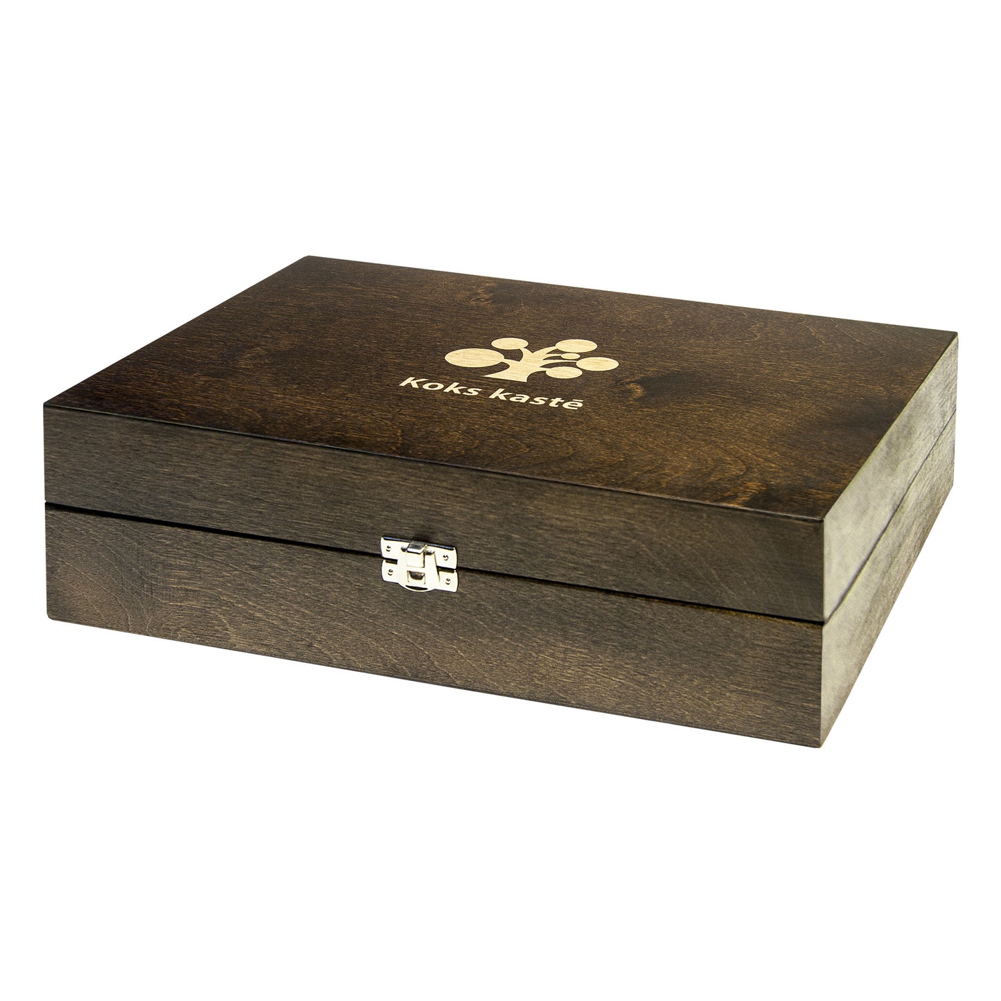 Lielā koka kaste aizvērta